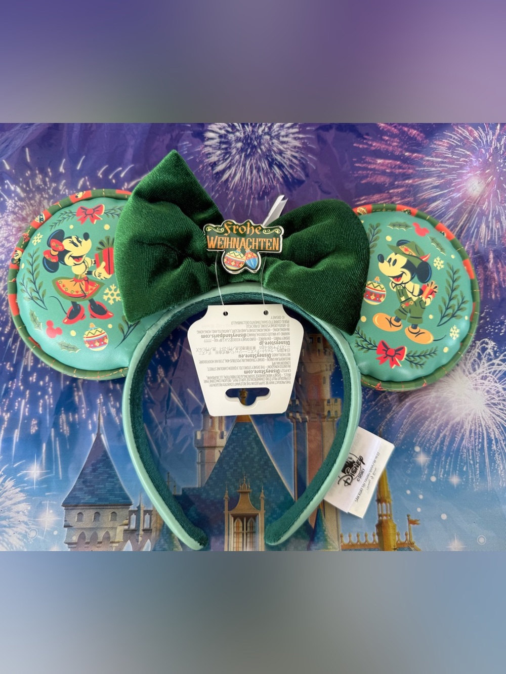 Disney Parks EPCOT Germany Frohe Weihnachten Mickey Minnie Christmas Ears NWT